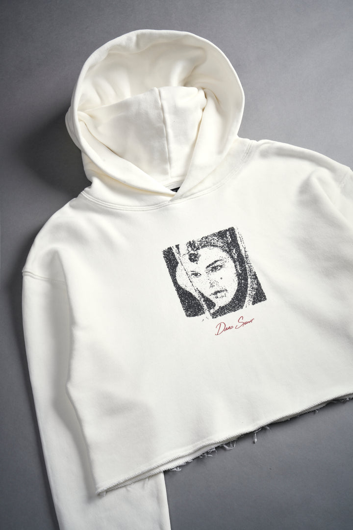 The Queen "Wyoming" (Cropped) Hoodie in Cream