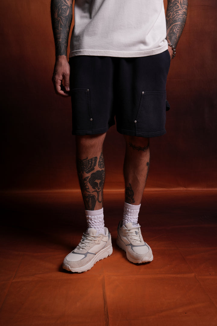 NFGU Forever Rivet Fleece Shorts in Nightshade Sun Fade