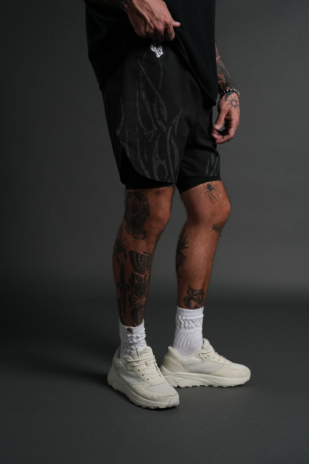 Finite Flame Phantom Compression Shorts in Black