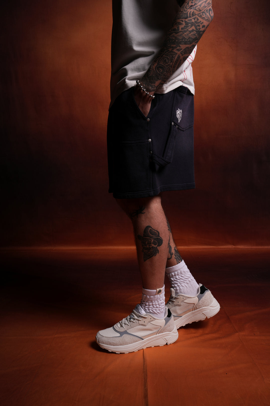 NFGU Forever Rivet Fleece Shorts in Nightshade Sun Fade