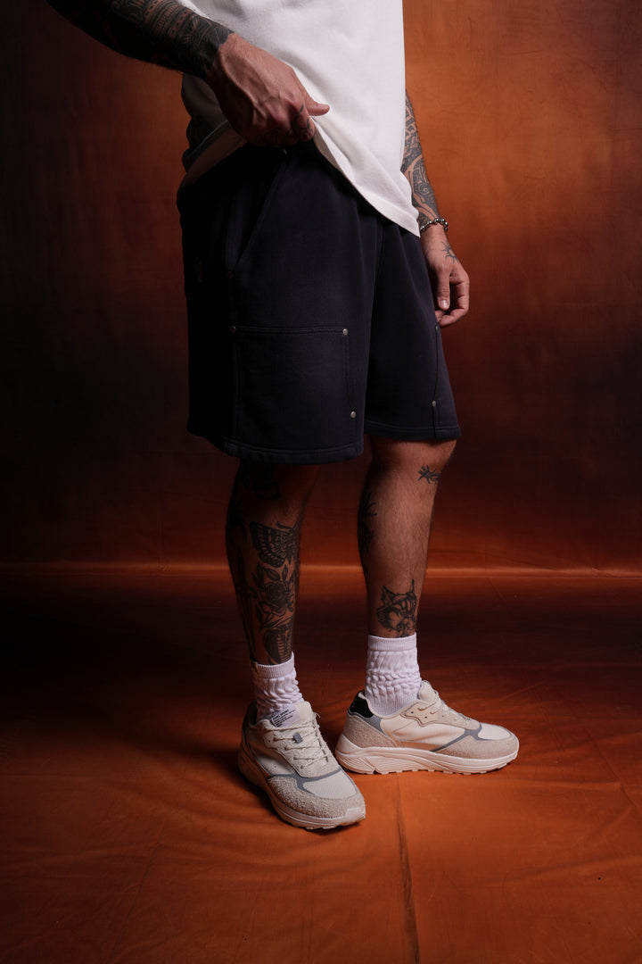 NFGU Forever Rivet Fleece Shorts in Nightshade Sun Fade