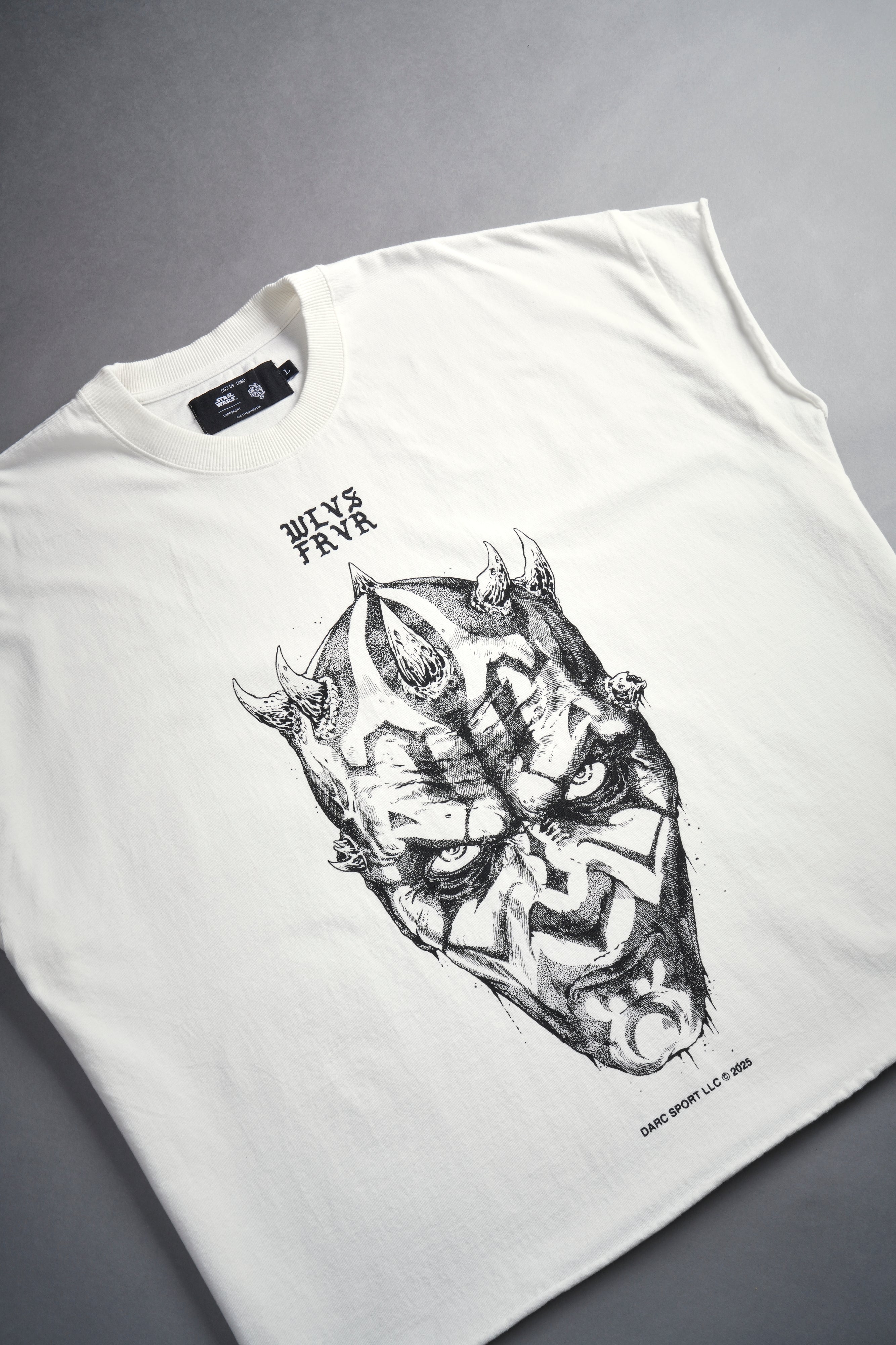 Dark Apprentice "Grunge" Cut Off Tee in Cream
