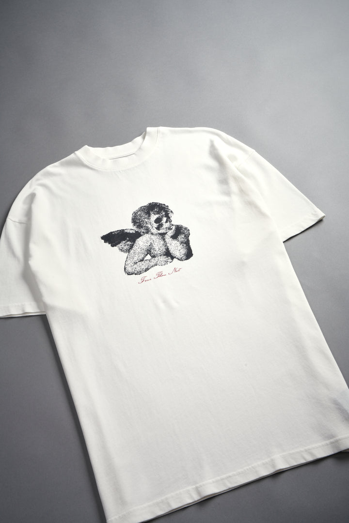 Fallen Halo Oversized "Premium" Unisex Tee in Cream