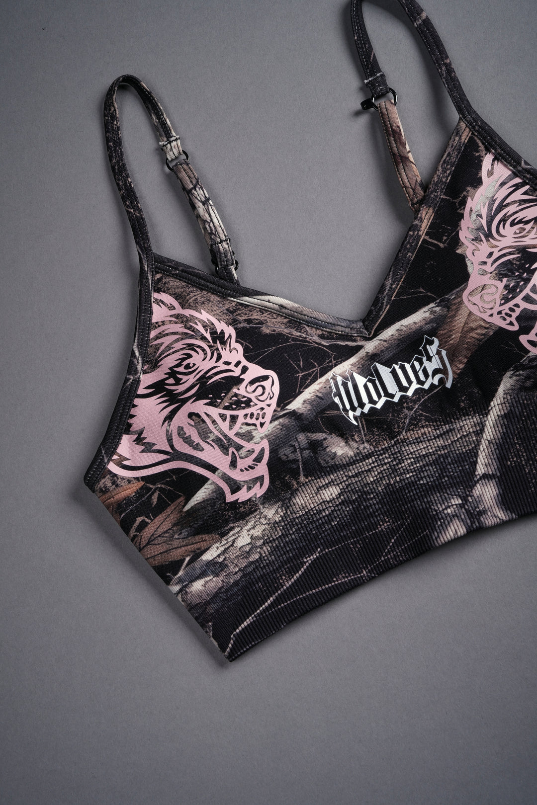 Our Passion "Everson Seamless" Sports Bra in Darc Brown Woodland Camo