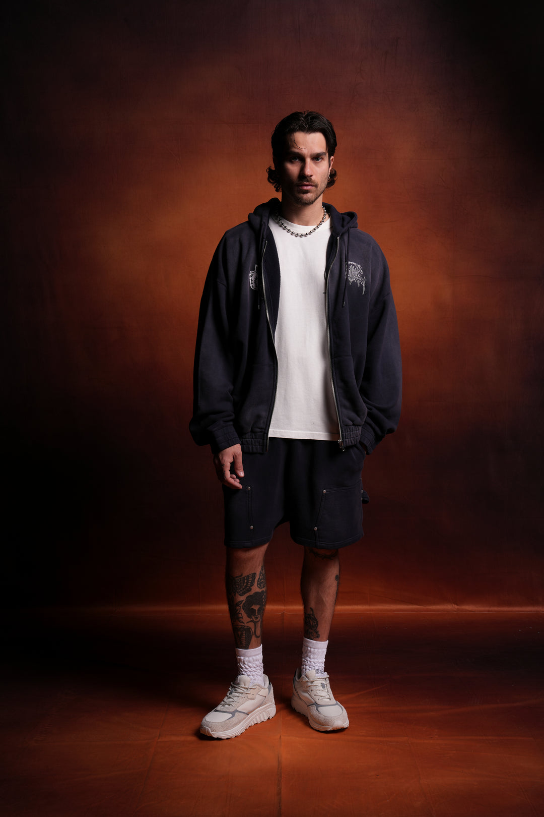 Wolves Hesh Forever Rivet "Chambers" Zip Hoodie in Nightshade Sun Fade