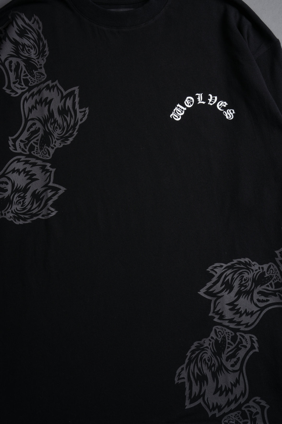 Surrounded By Family "Premium" Oversized Tee in Tonal Black