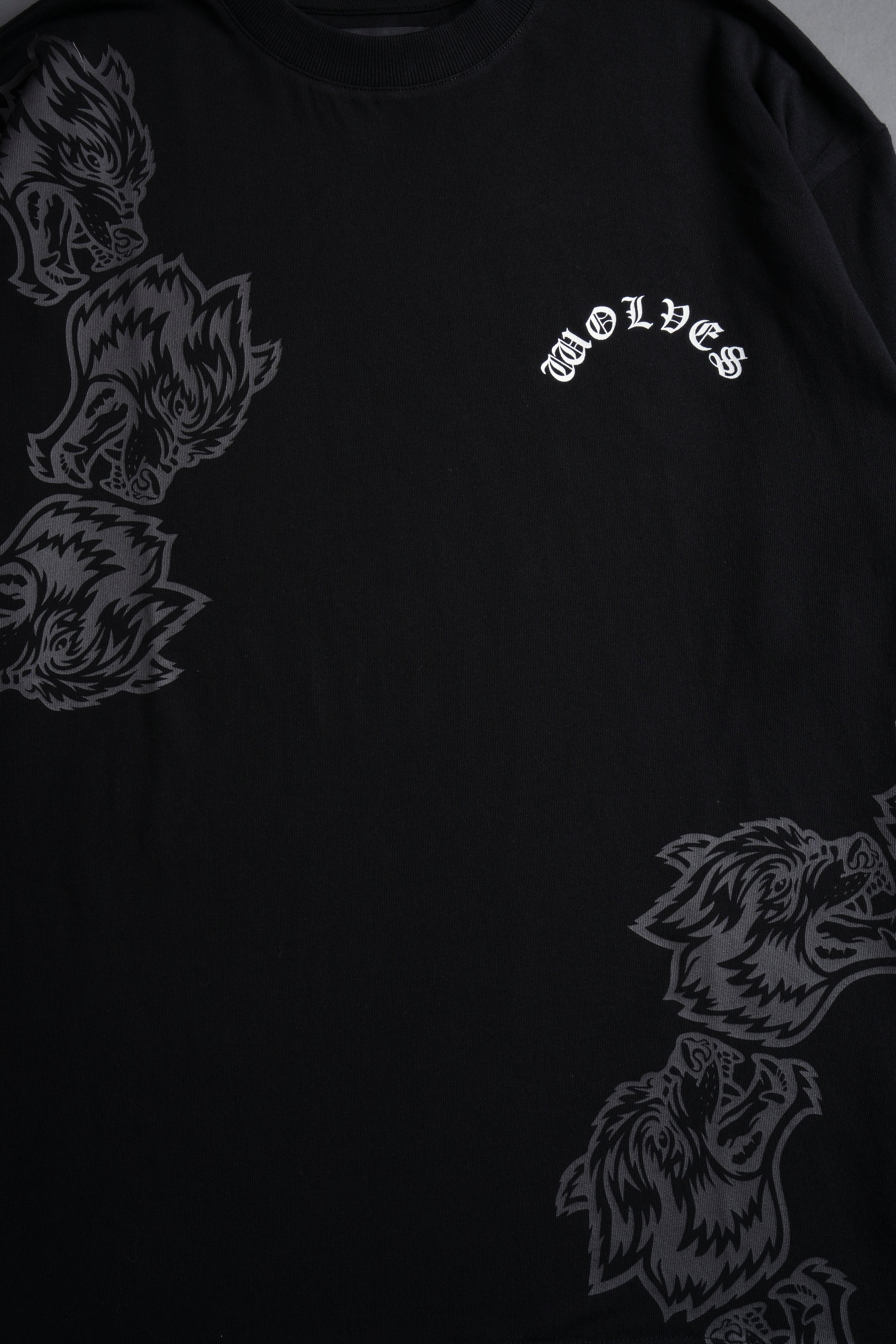 Surrounded By Family "Premium" Oversized Tee in Tonal Black