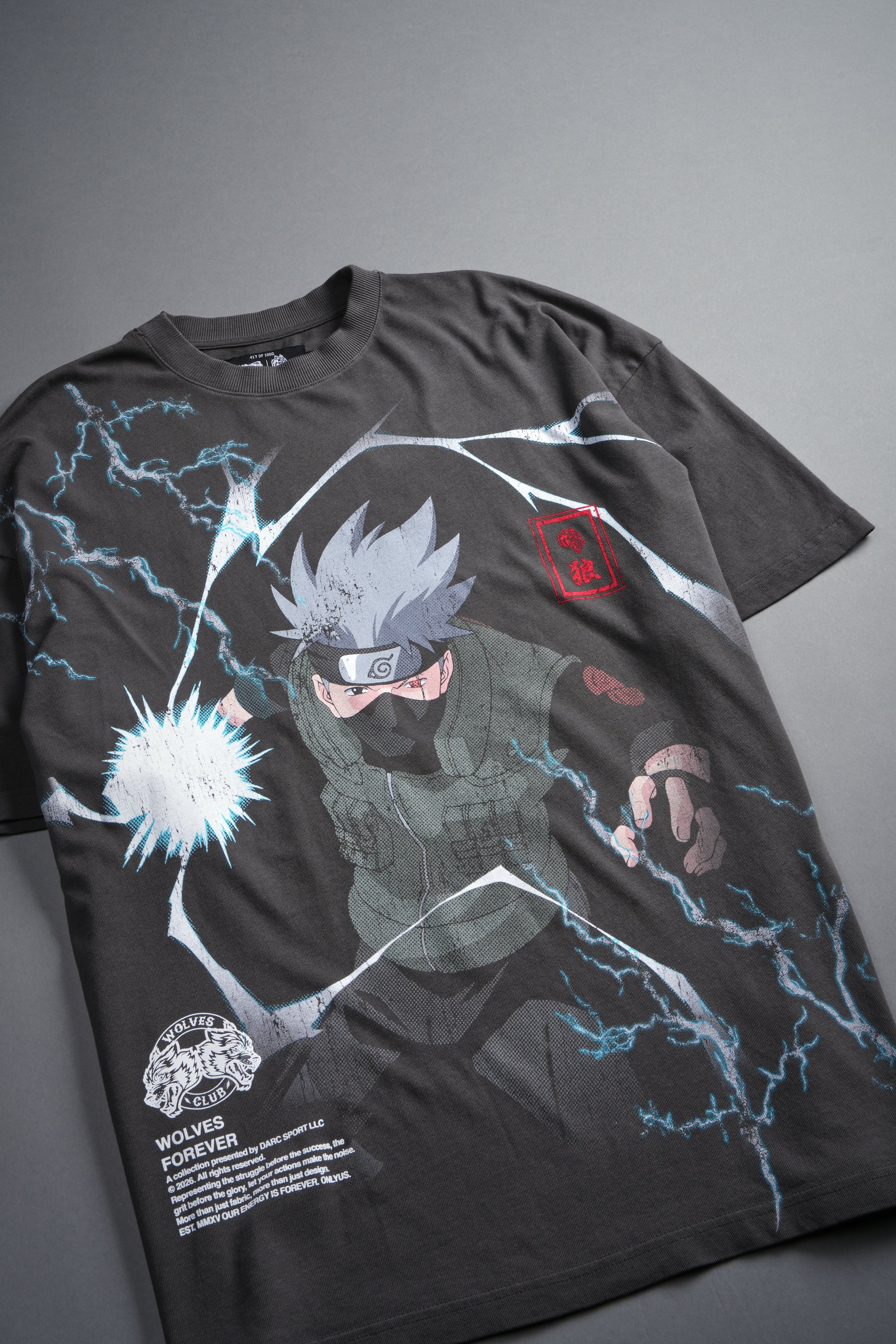 Shinobi Premium Oversized Tee in Wolf Gray