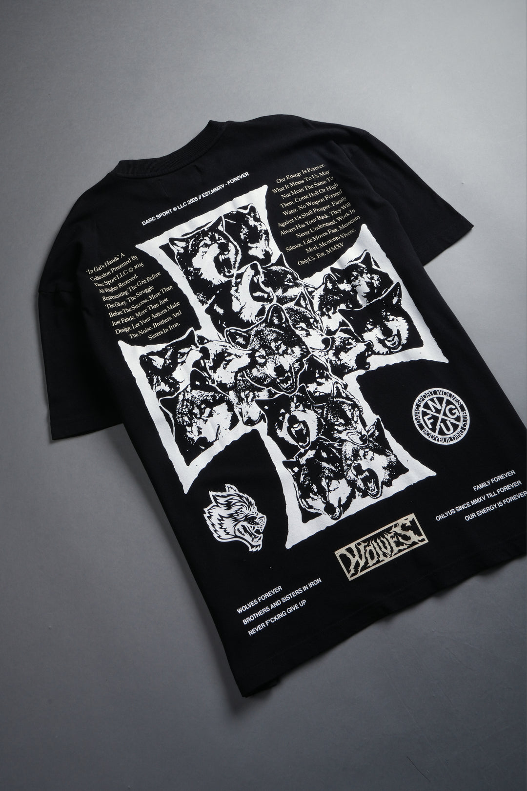 Iron Wolf Pack "Premium" Oversized Tee in Black