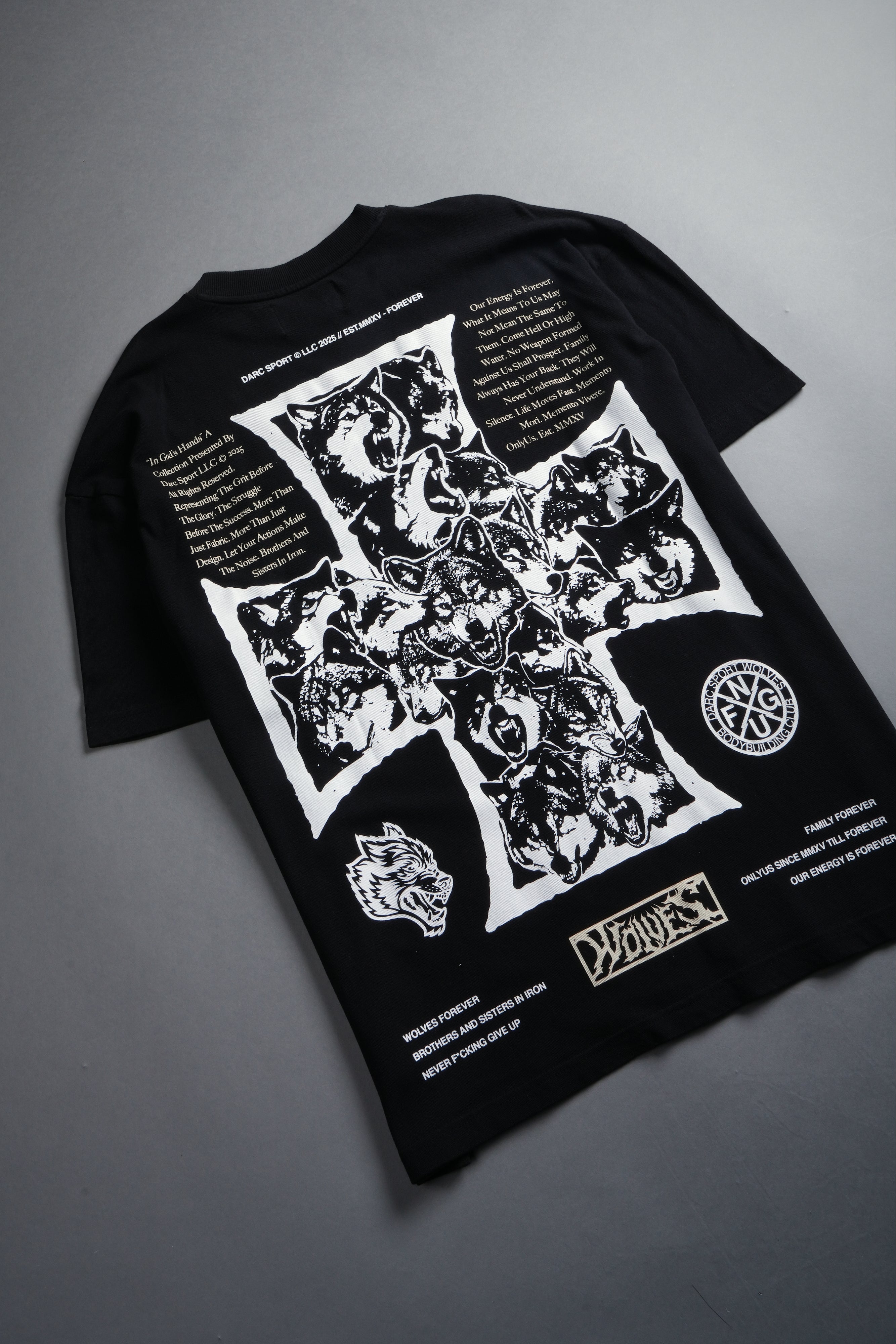 Iron Wolf Pack "Premium" Oversized Tee in Black