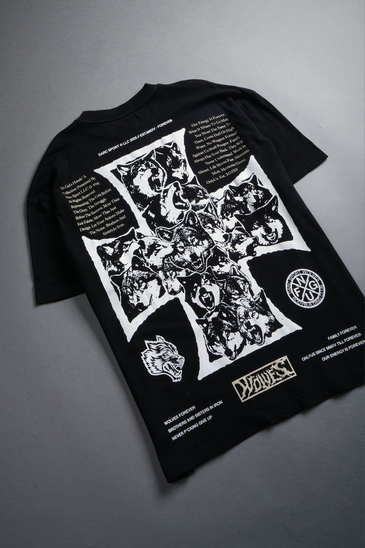Iron Wolf Pack "Premium" Oversized Tee in Black