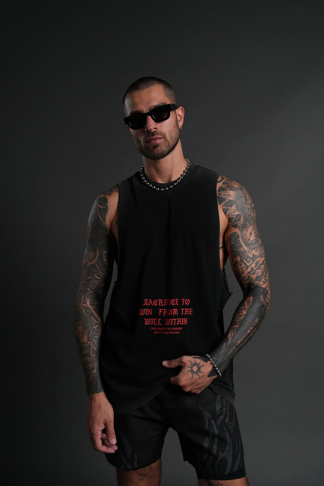 Wolf Sacrifice "Tommy" Muscle Tee in Black