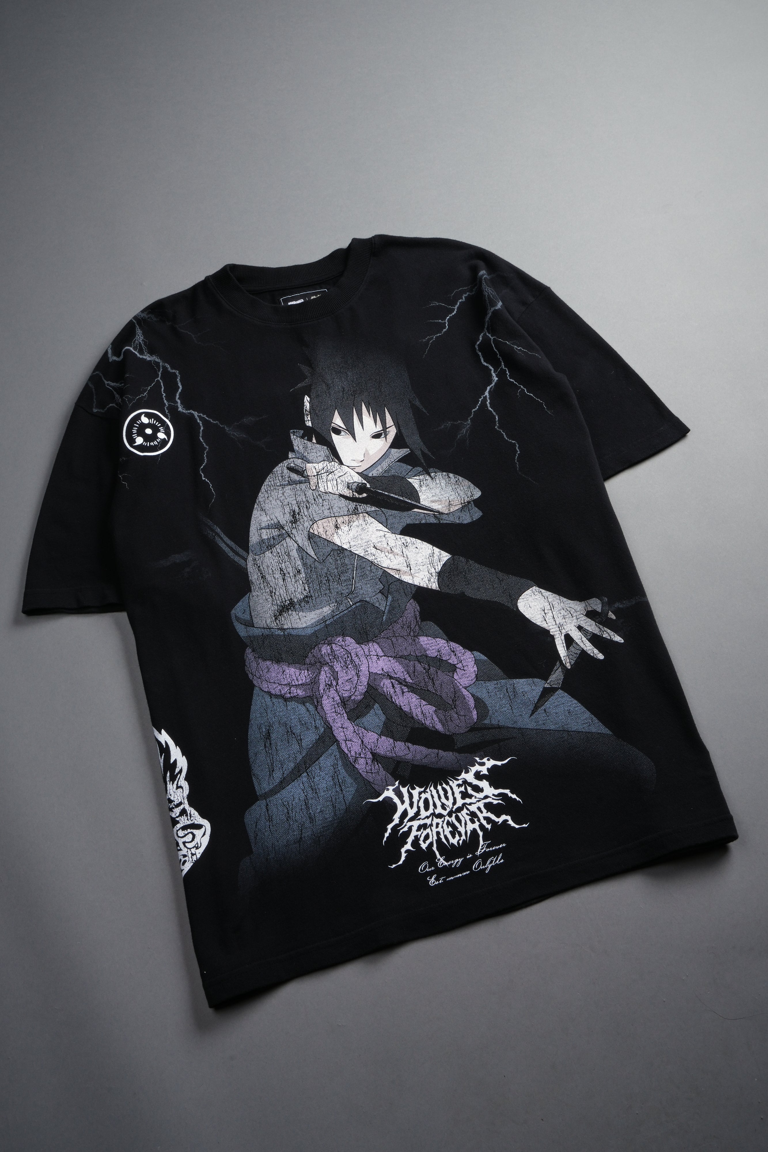 Uchiha Sasuke "Side-By-Side" Series Premium Tee in Black