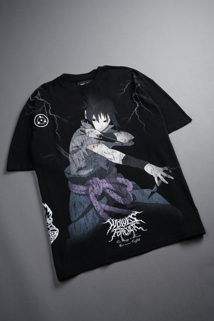 Uchiha Sasuke "Side-By-Side" Series Premium Tee in Black