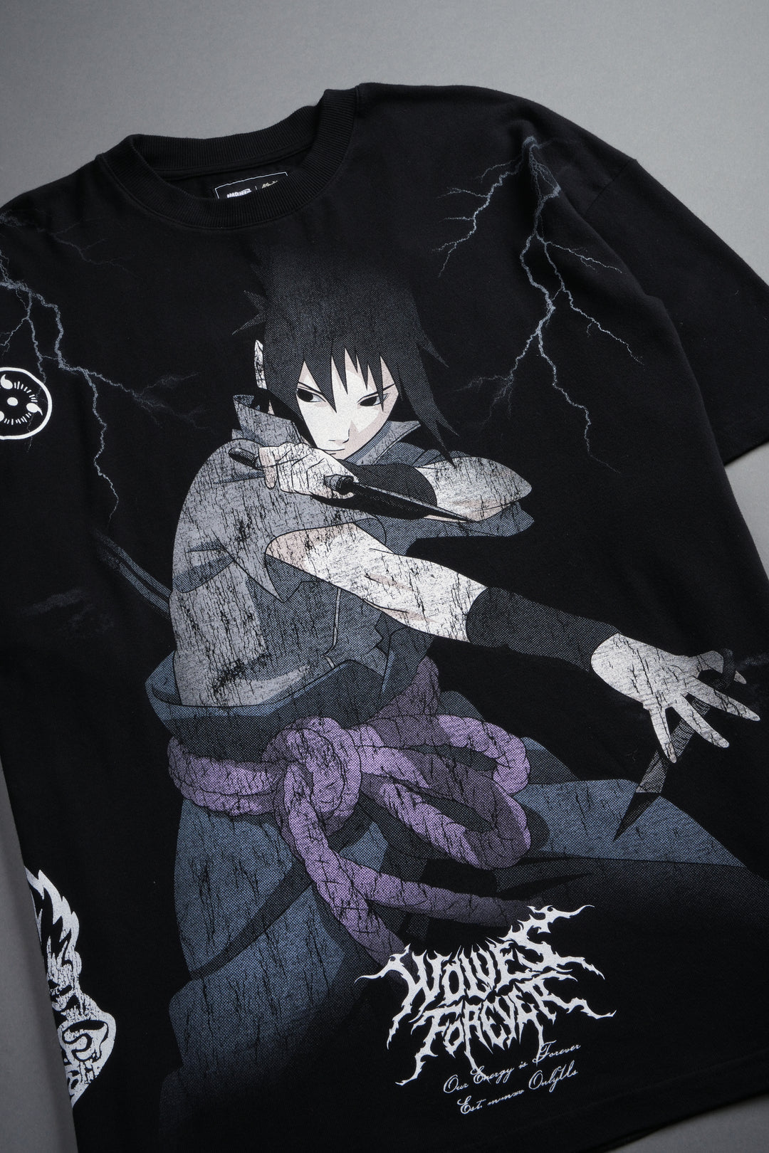 Uchiha Sasuke "Side-By-Side" Series Premium Tee in Black
