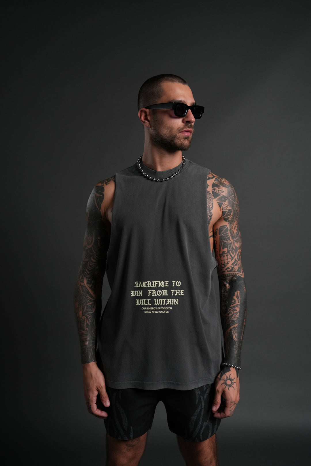 Wolf Sacrifice "Tommy" Muscle Tee in Wolf Gray