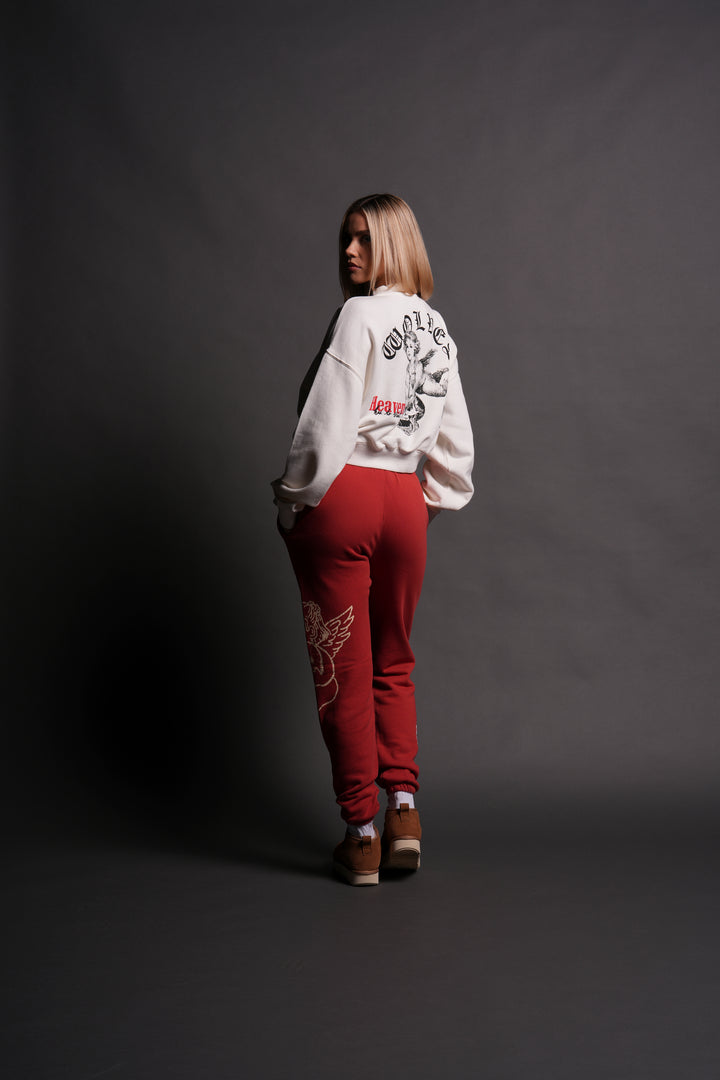 Cherub and the Skull Unisex Post Lounge Sweats in Roman Red