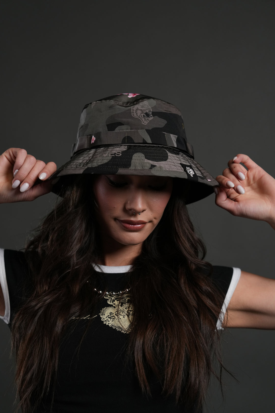 Wolf Patch V2 Boonie Bucket Hat in Vintage Blossom Woodland Camo