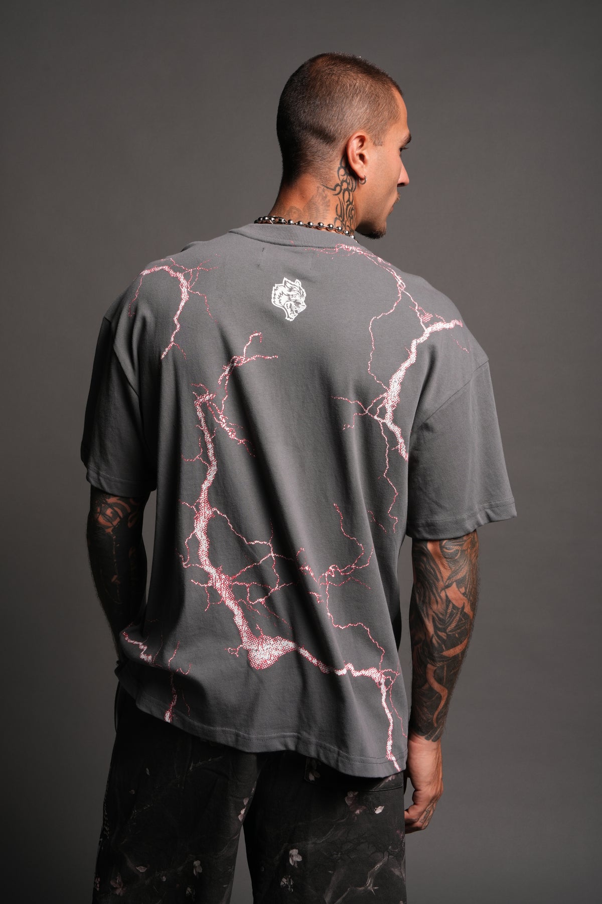 Lightning Frvr Premium Oversized Tee in Slate Gray
