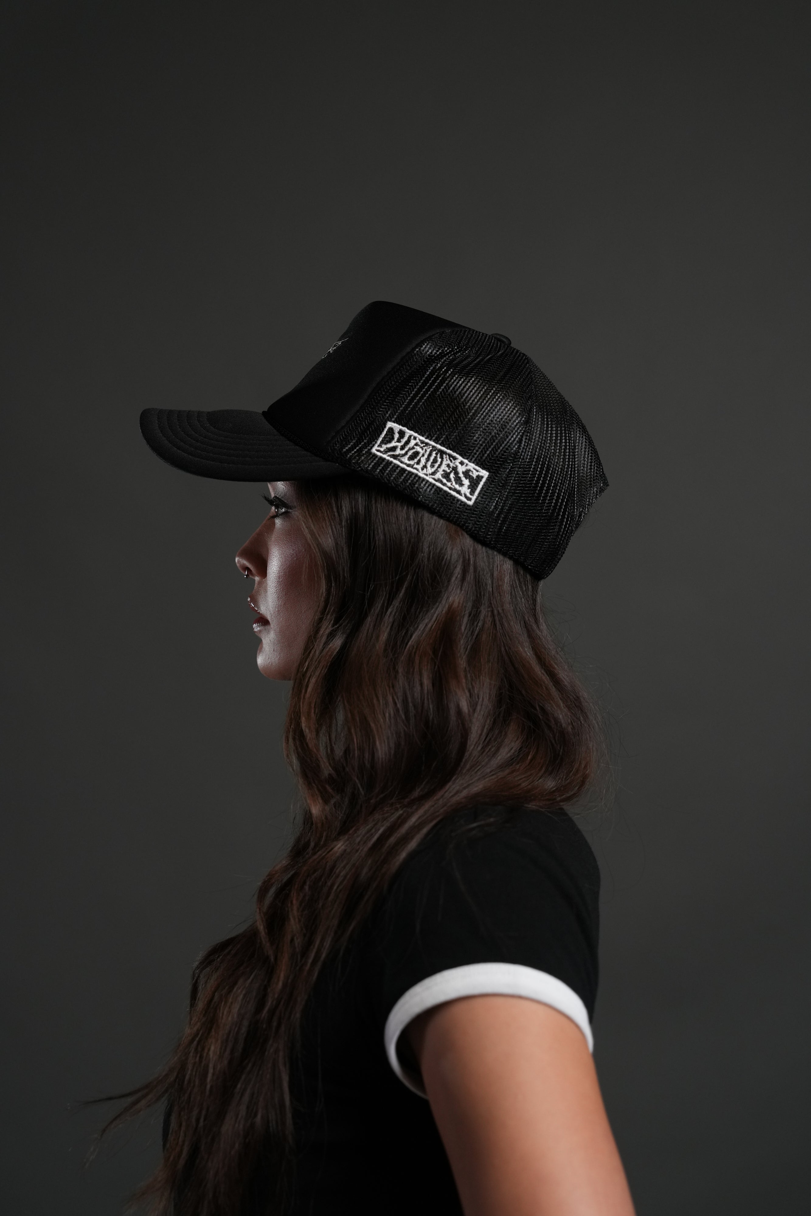 Cherub and the Skull Trucker Hat in Black