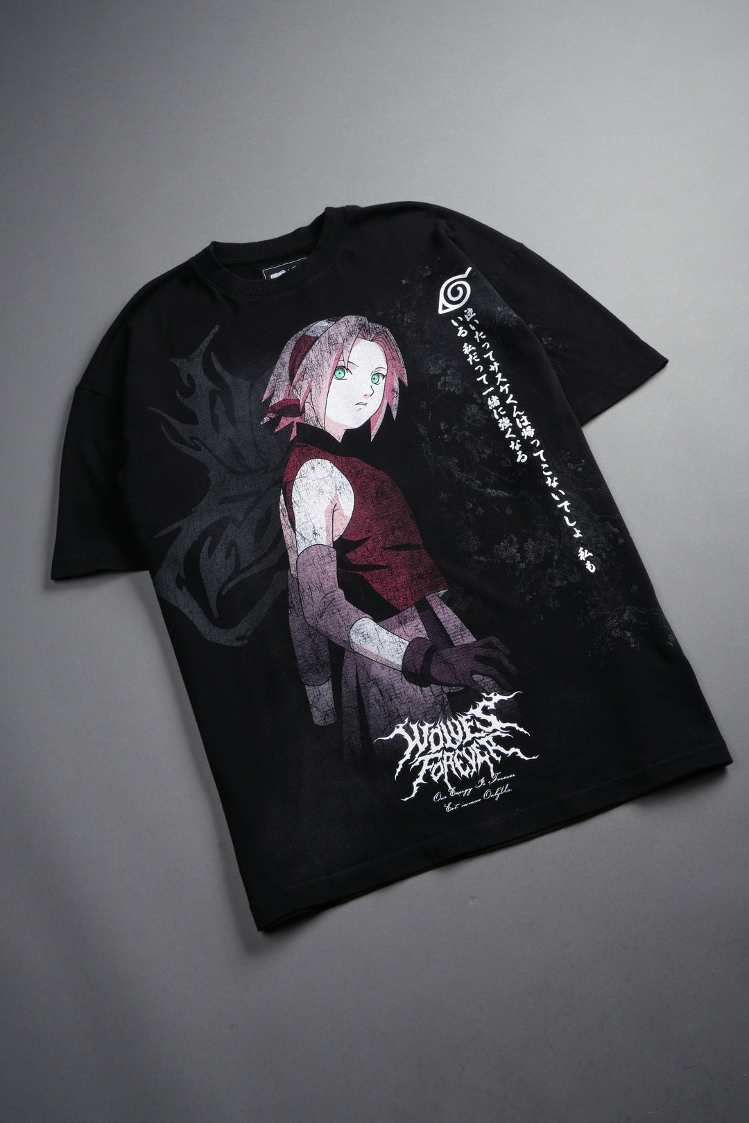 Sakura Haruno "Side-By-Side" Series Premium Tee in Black