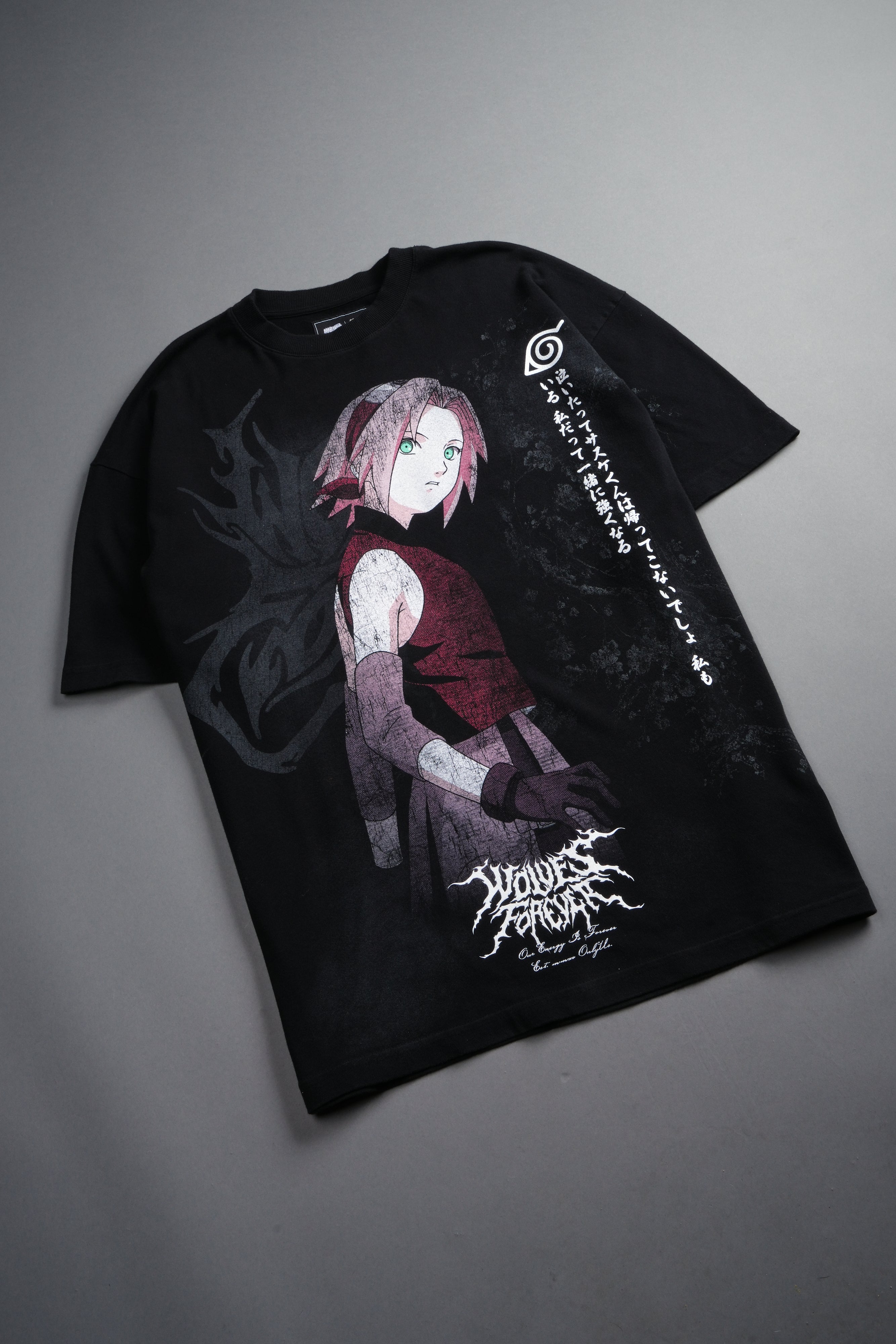 Sakura Haruno "Side-By-Side" Series Premium Tee in Black