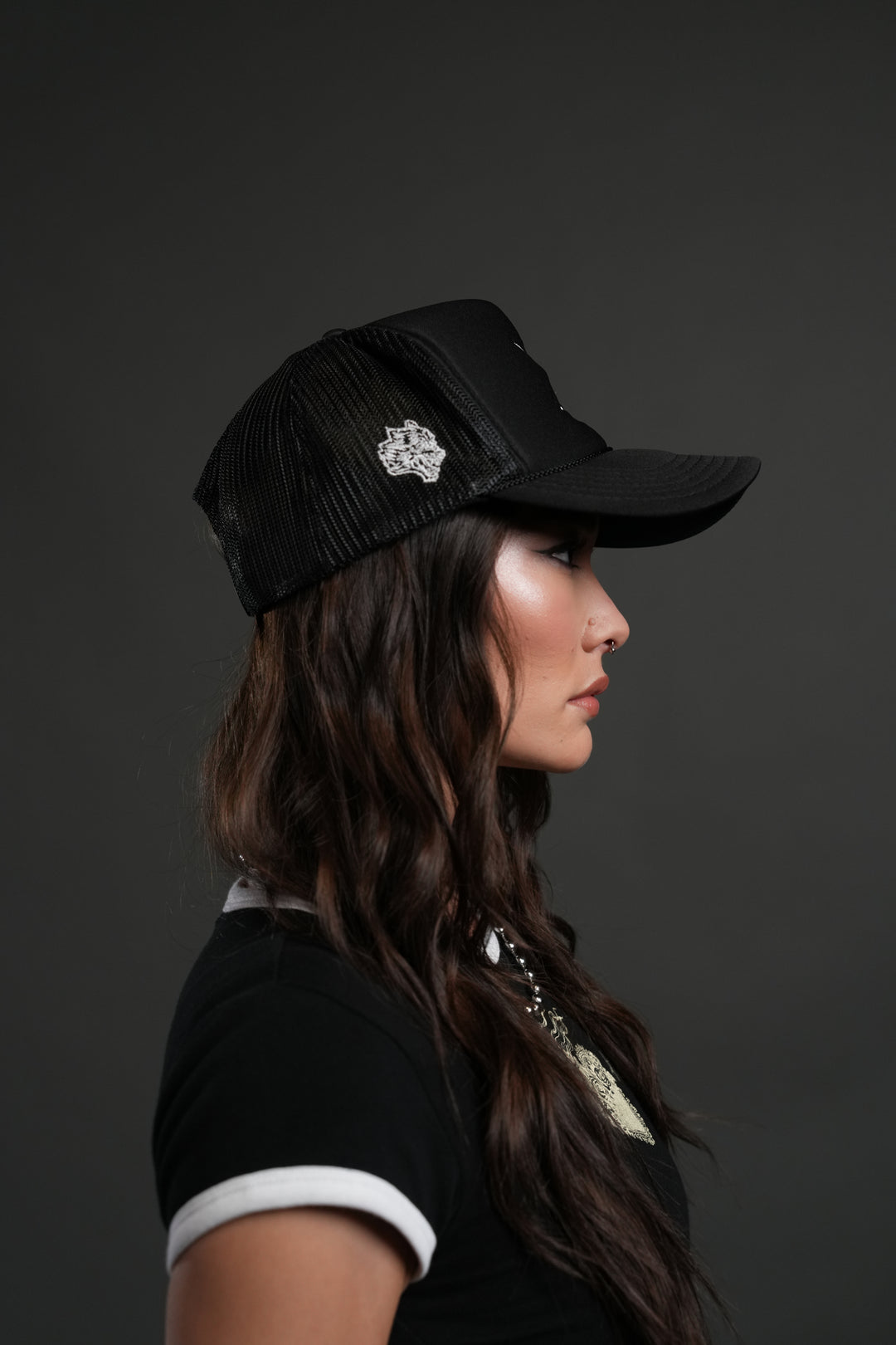 Cherub and the Skull Trucker Hat in Black