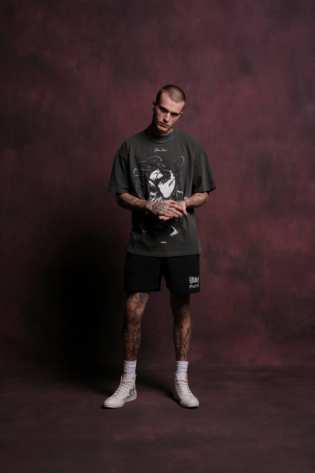 Symbiosis "Premium" Oversized Tee in Wolf Gray