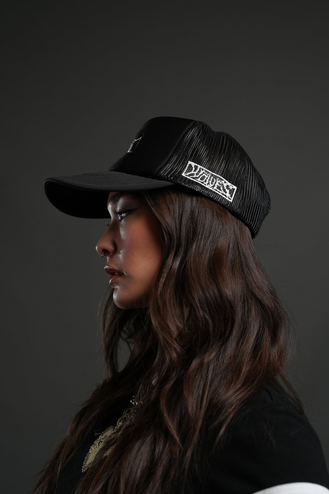 Iron Wolf Head Trucker Hat in Black