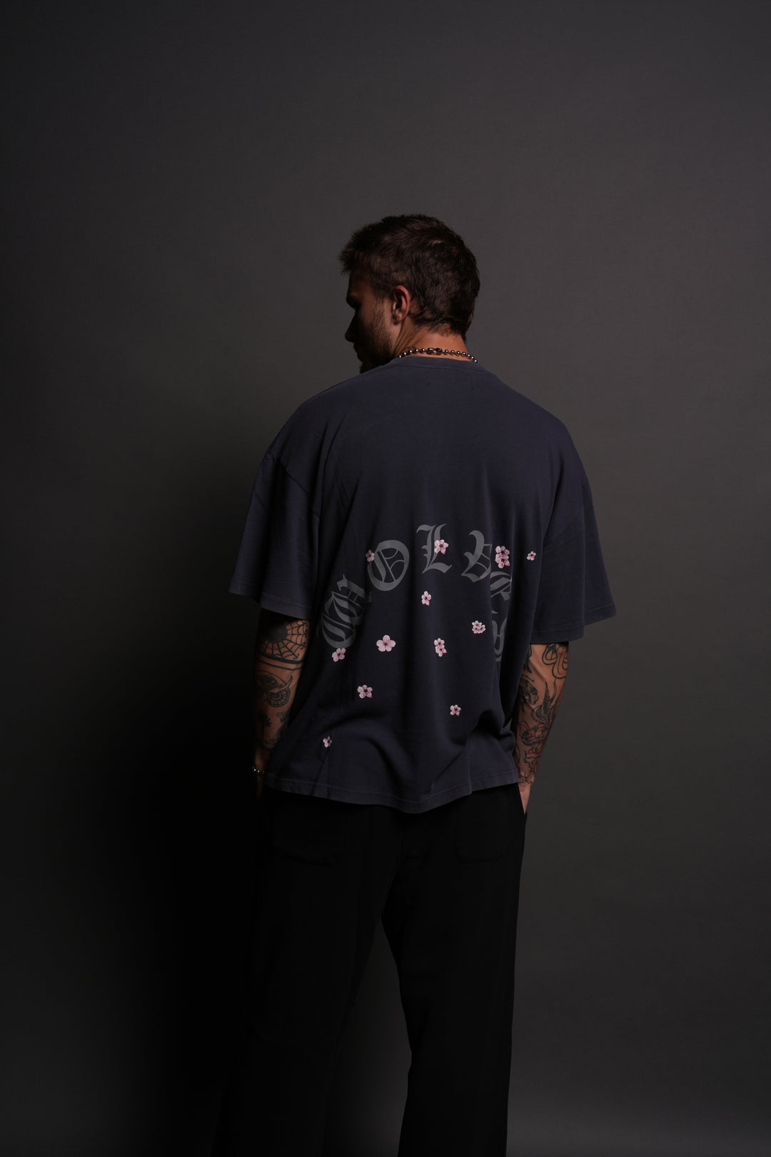 Blood Thirsty Kanji "Premium" Oversized Tee in Midnight Blue
