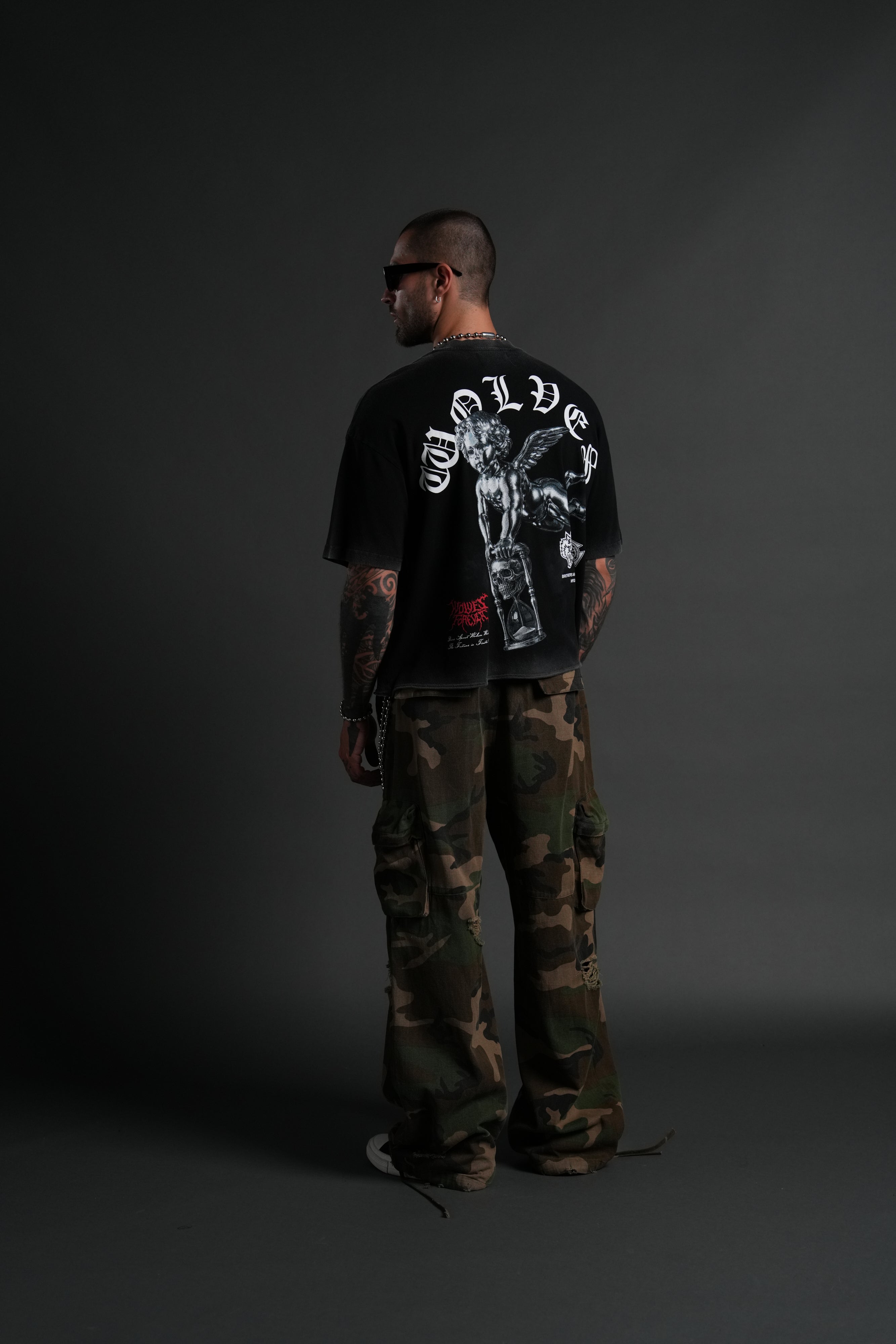 Timeless Premium Raw Hem "Box Cut" Unisex Tee in Black