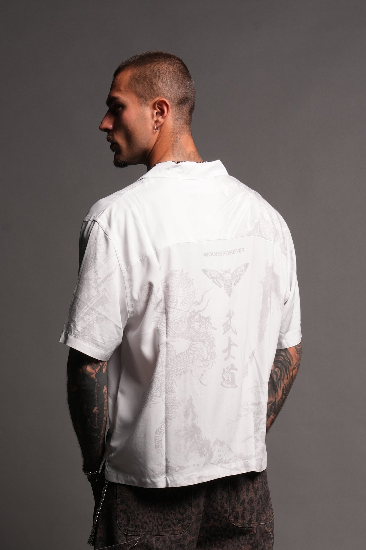 Ronin'S Lament Romero Mid Length Button Up in Cream
