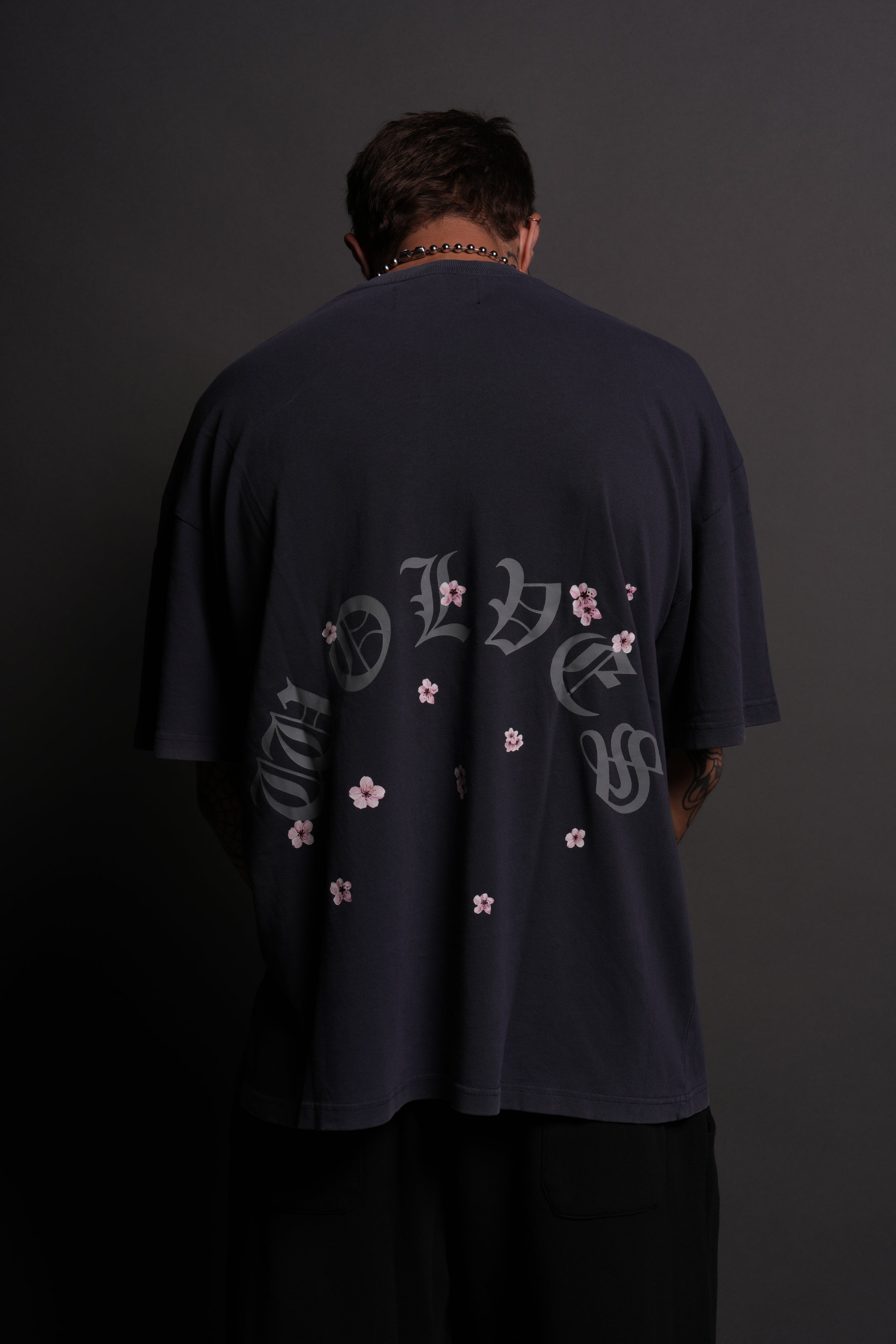 Blood Thirsty Kanji "Premium" Oversized Tee in Midnight Blue
