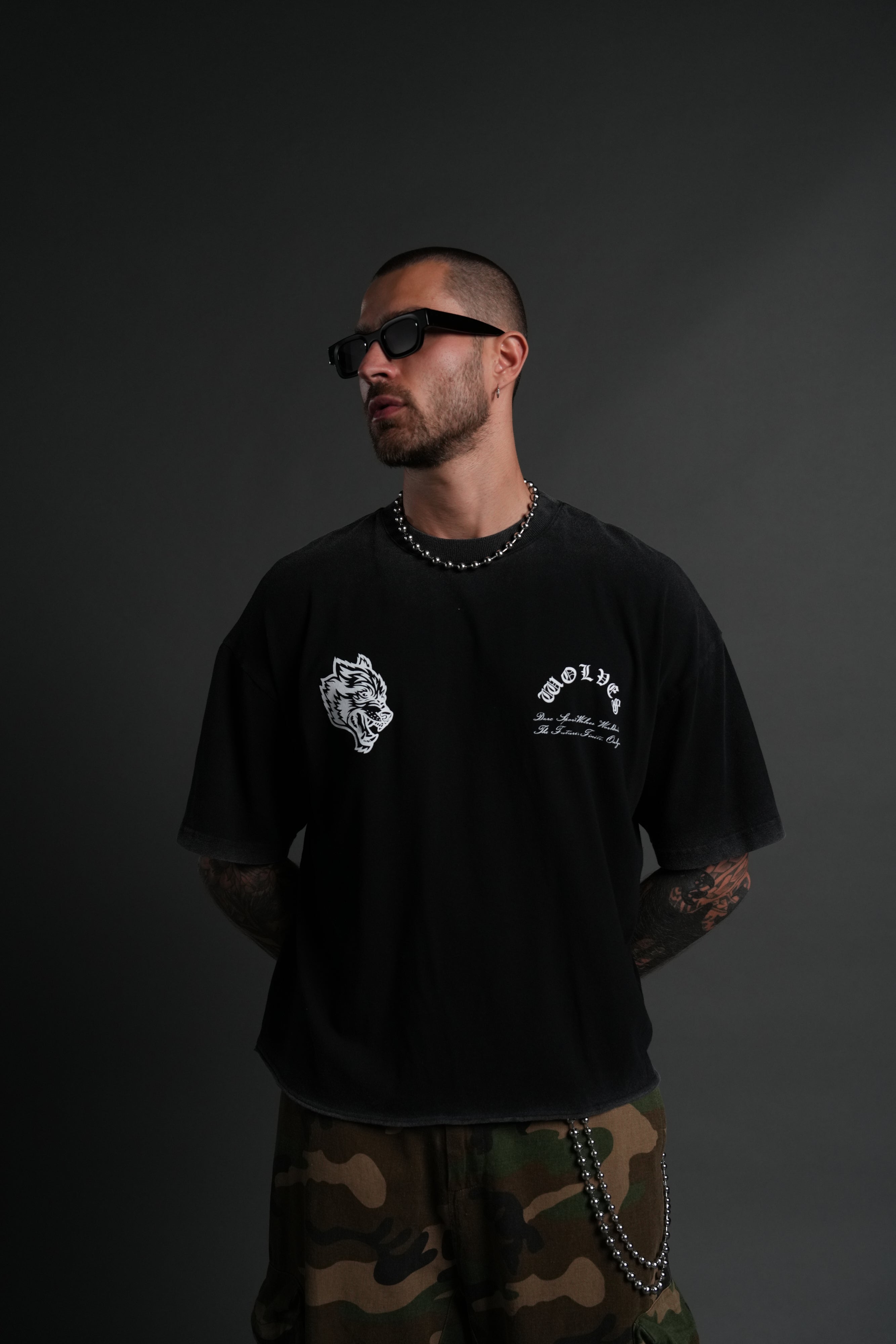 Timeless Premium Raw Hem "Box Cut" Unisex Tee in Black