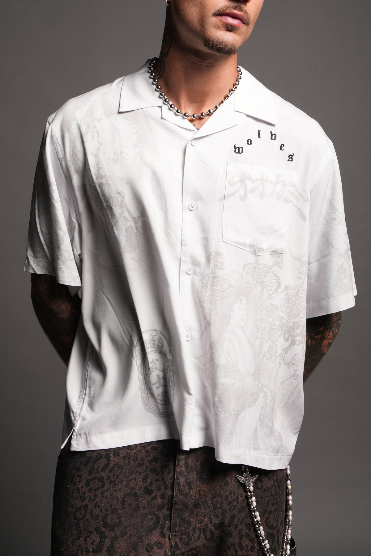 Ronin'S Lament Romero Mid Length Button Up in Cream