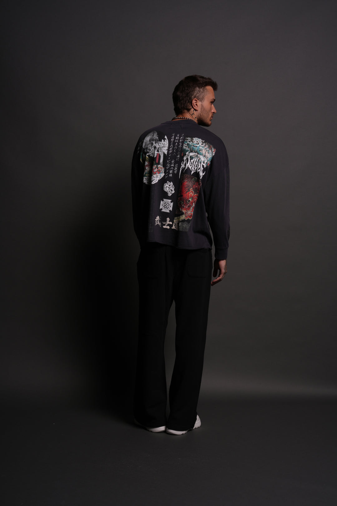 Ukiyo-e Premium "Box Cut" L/S Tee in Midnight Blue