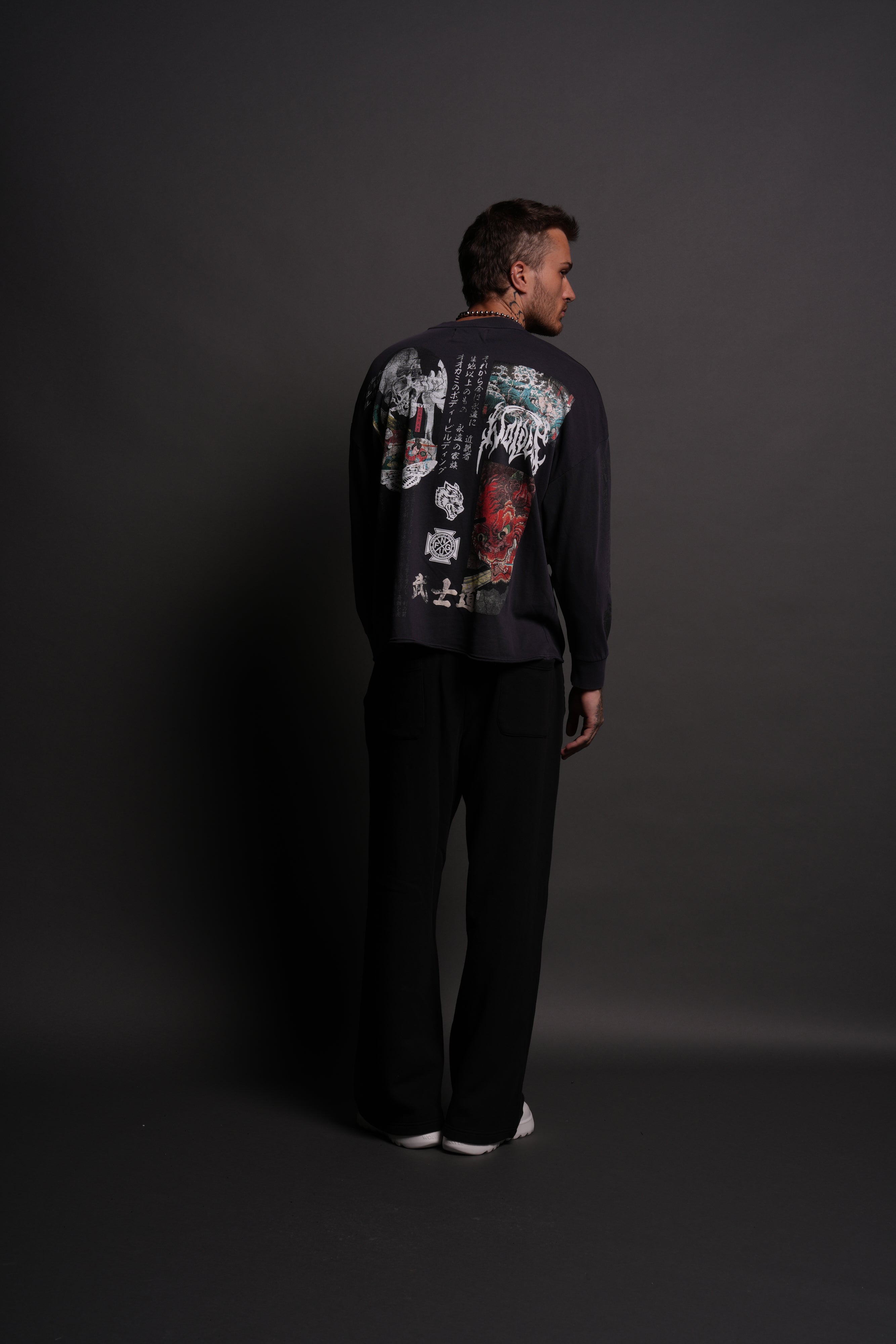 Ukiyo-e Premium "Box Cut" L/S Tee in Midnight Blue