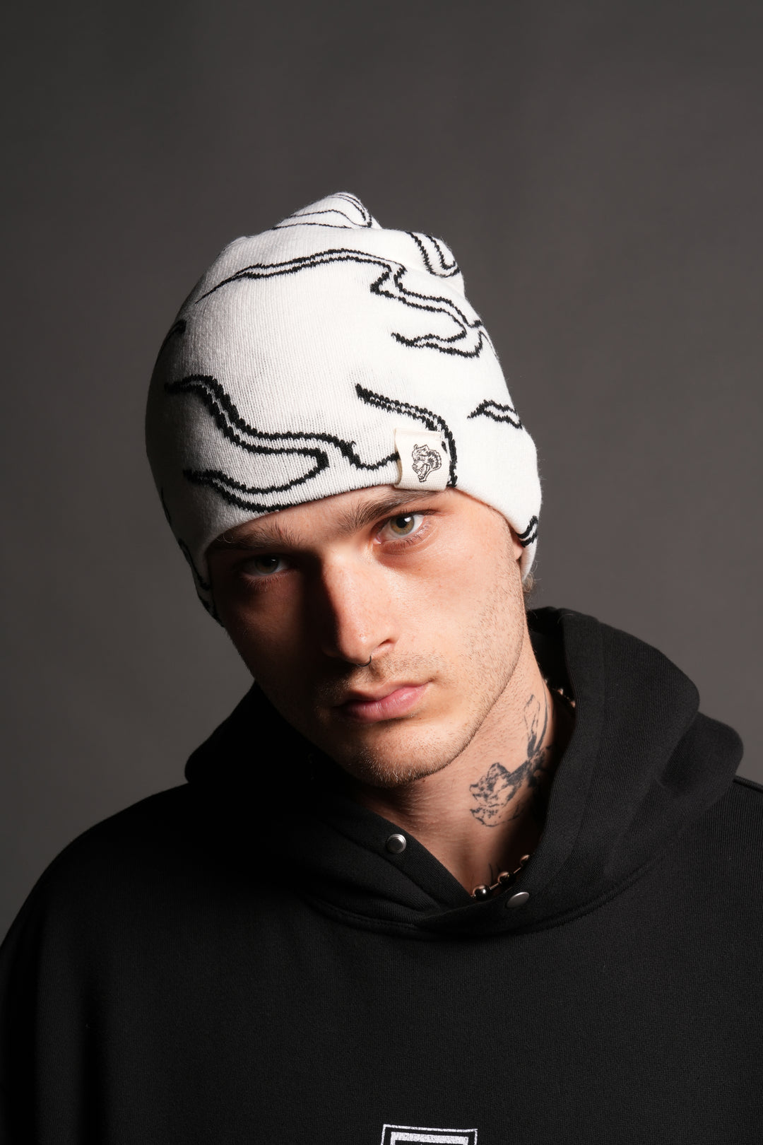 Our Fire Cap Beanie in Cream/Black