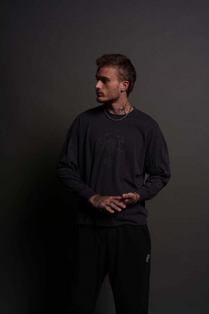 Ukiyo-e Premium "Box Cut" L/S Tee in Midnight Blue