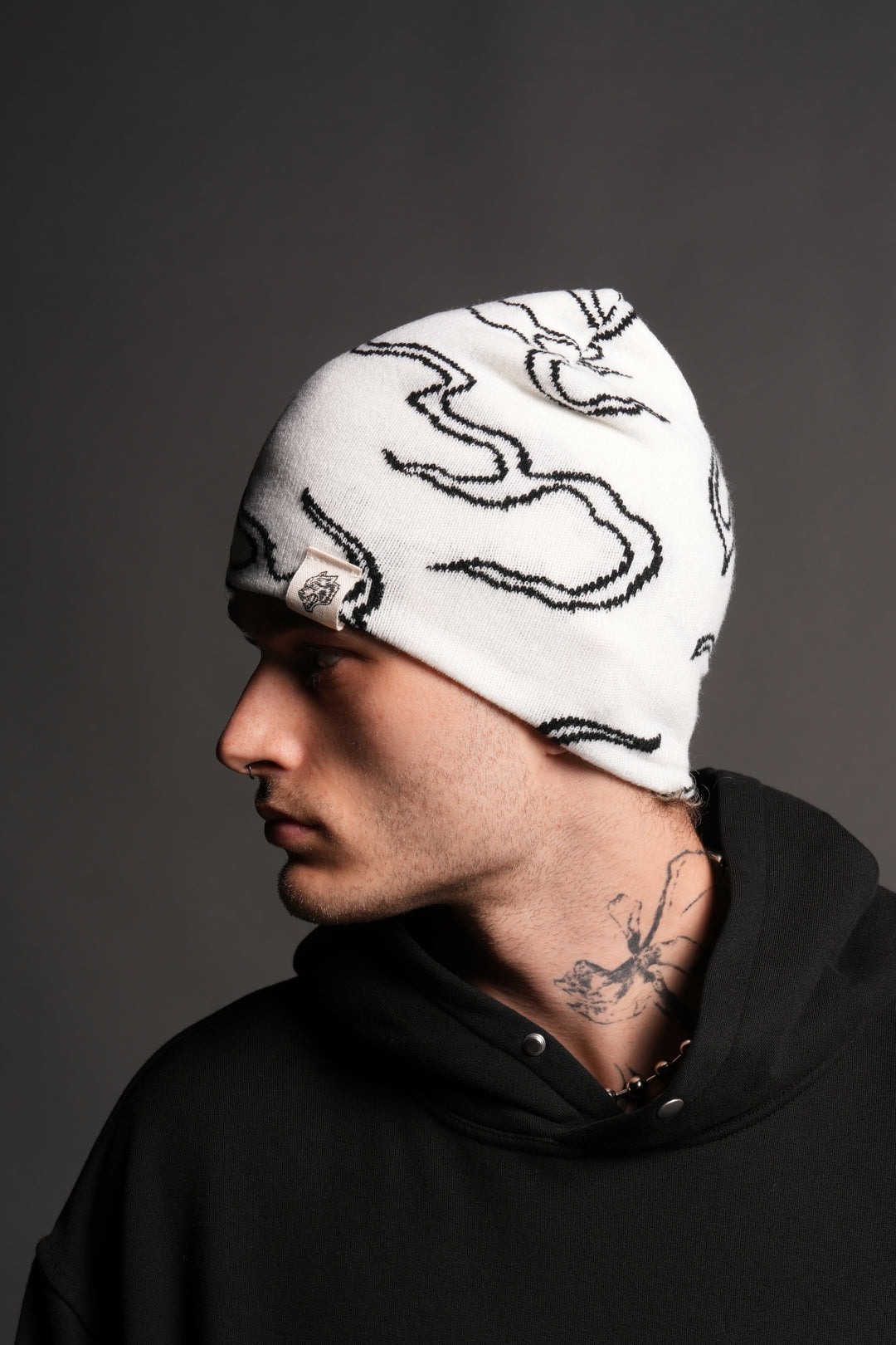 Our Fire Cap Beanie in Cream/Black