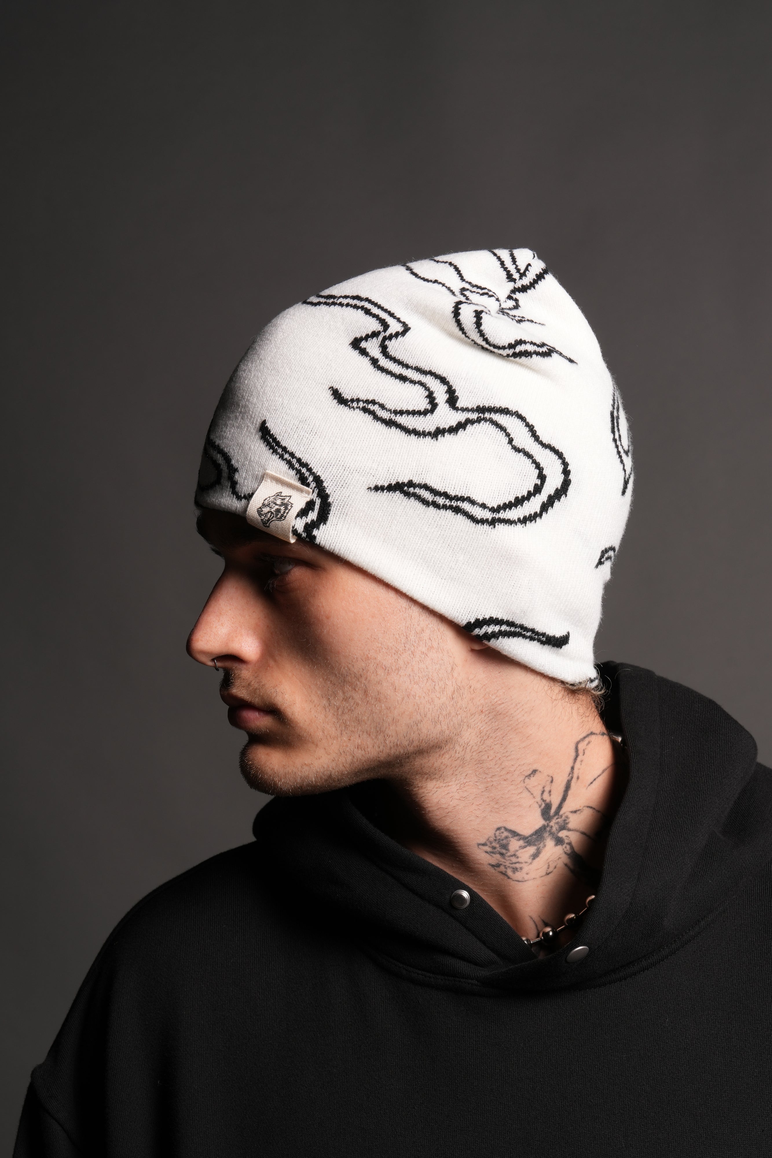 Our Fire Cap Beanie in Cream/Black