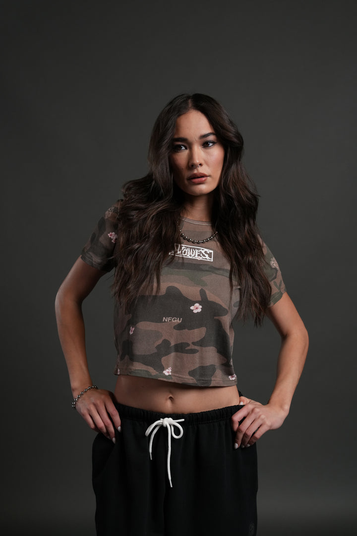 Midnight Wolves "Timeless" Tee in Vintage Blossom Woodland Camo