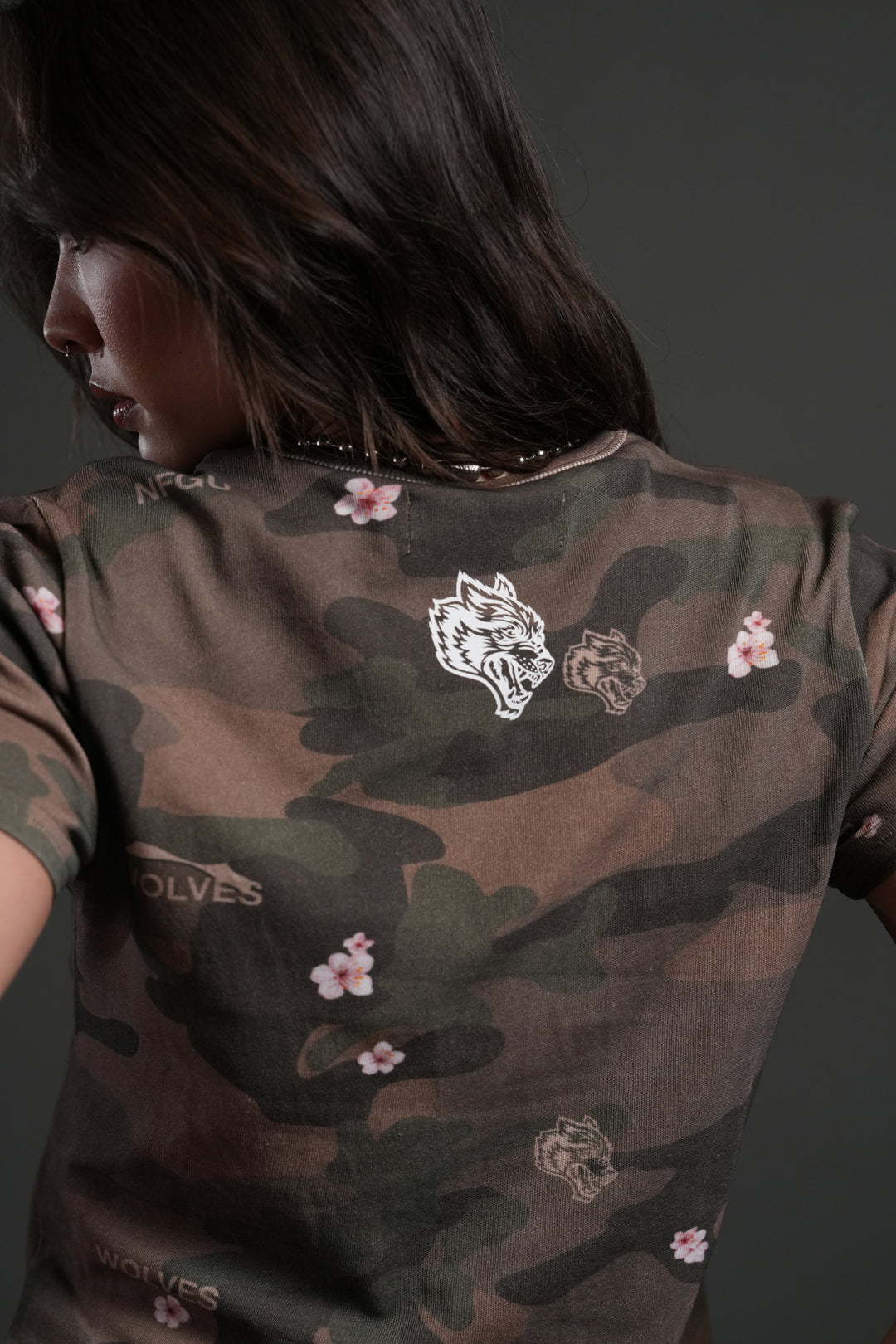 Midnight Wolves "Timeless" Tee in Vintage Blossom Woodland Camo