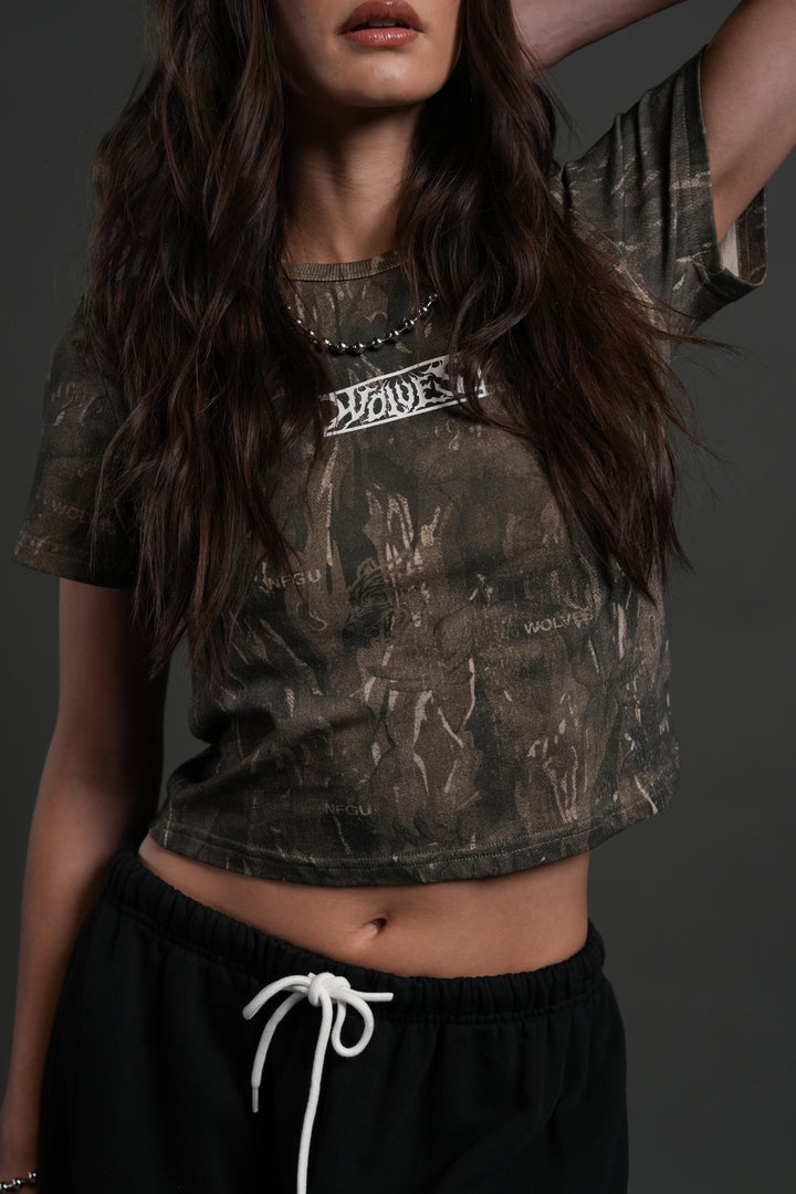 Midnight Wolves "Timeless" Tee in Vintage Norse Camo