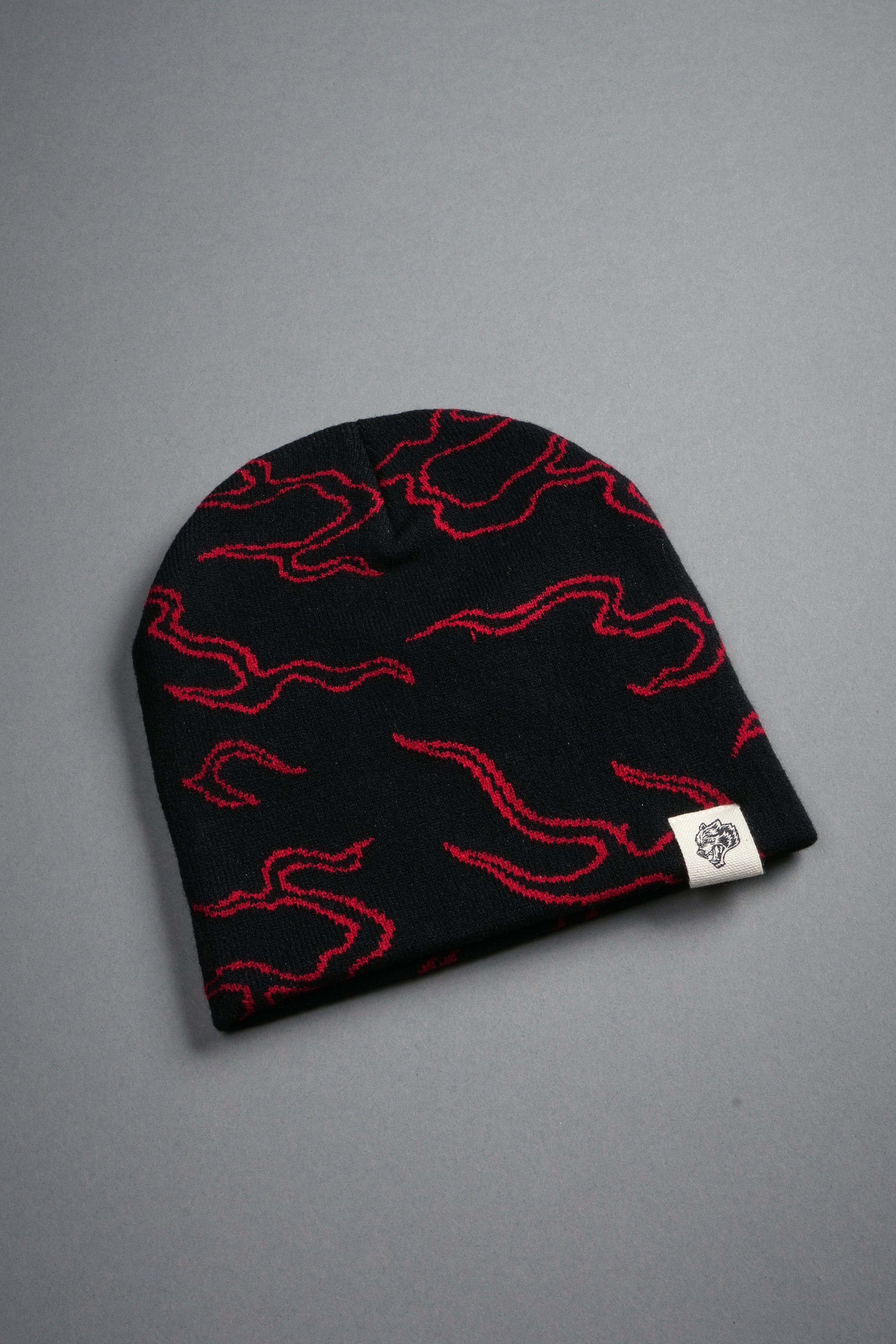 Our Fire Cap Beanie in Black/Red