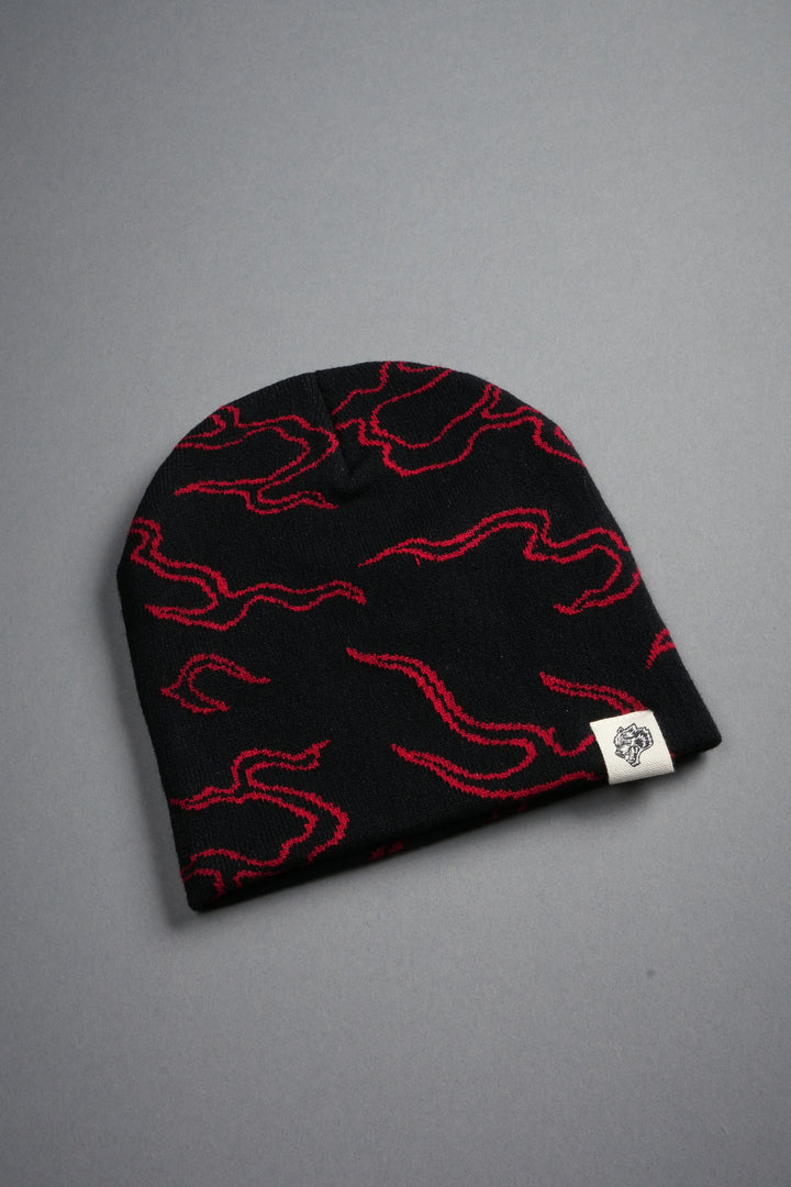 Our Fire Cap Beanie in Black/Red