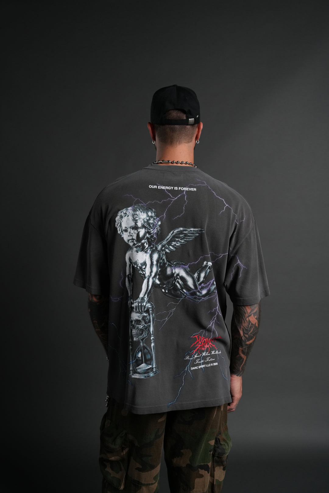 Time is On My Side "Side By Side" Series Premium Oversized Tee in Wolf Gray Drift Wash