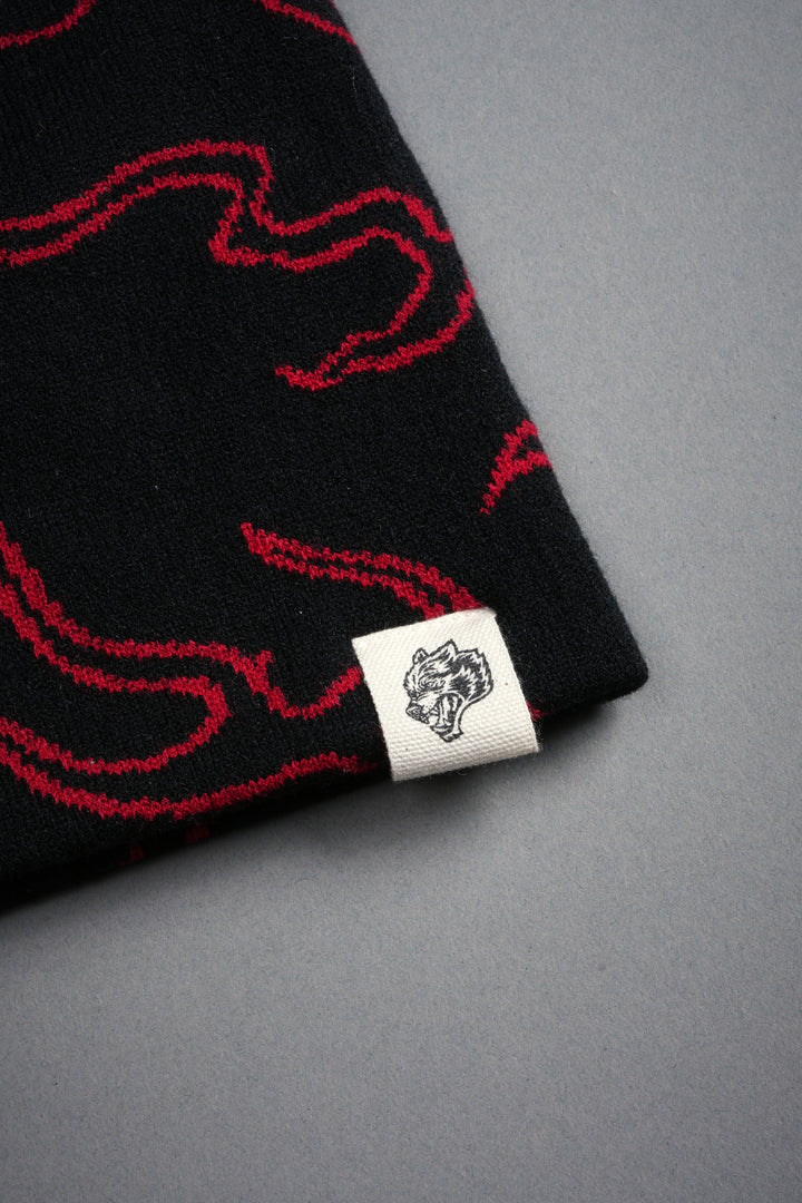 Our Fire Cap Beanie in Black/Red