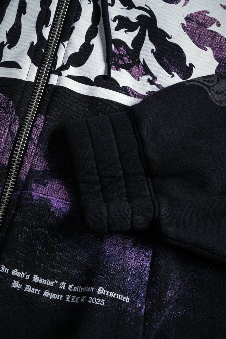 Midnight Horseman "Chambers" Zip Hoodie in Black Drift Wash