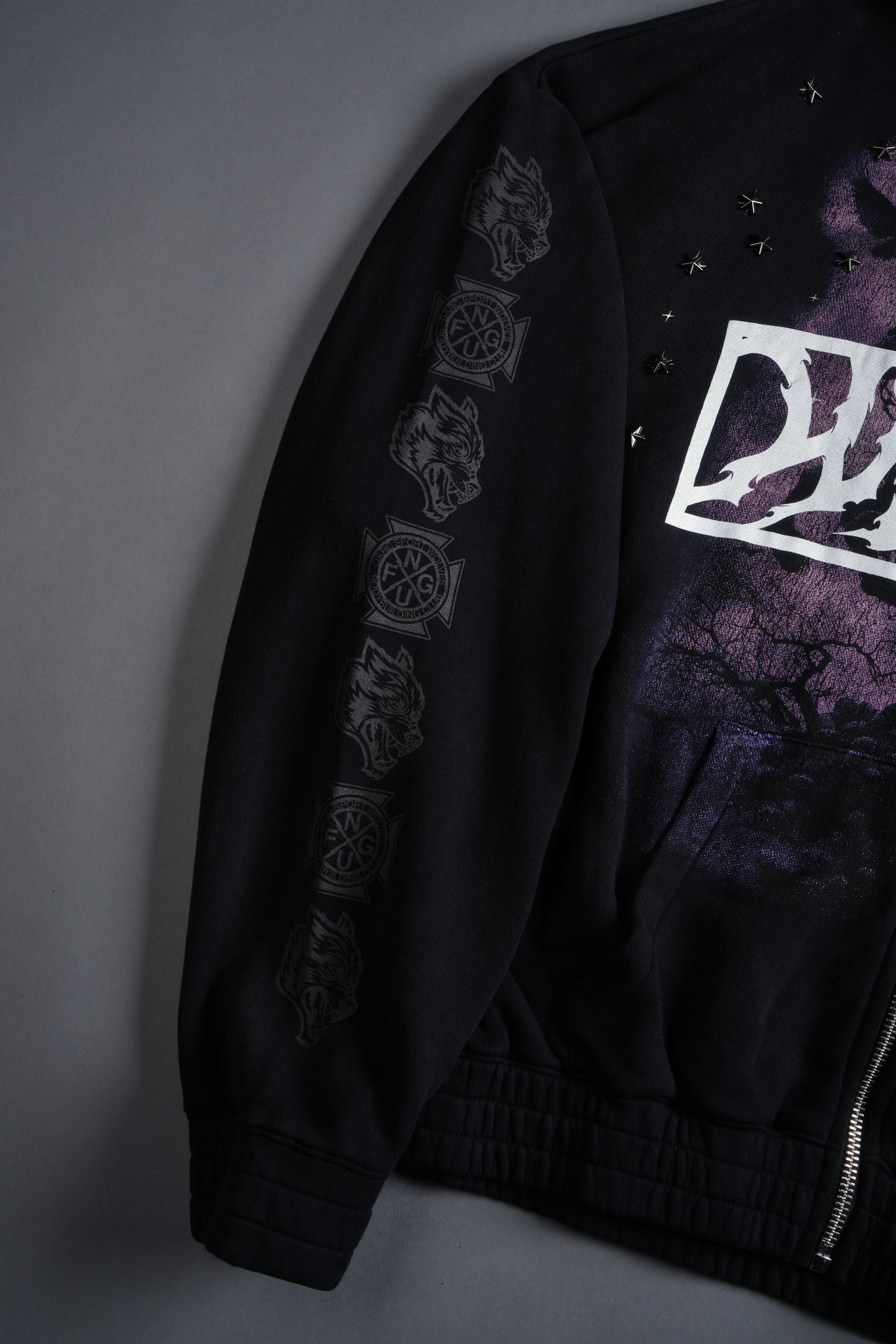 Midnight Horseman "Chambers" Zip Hoodie in Black Drift Wash